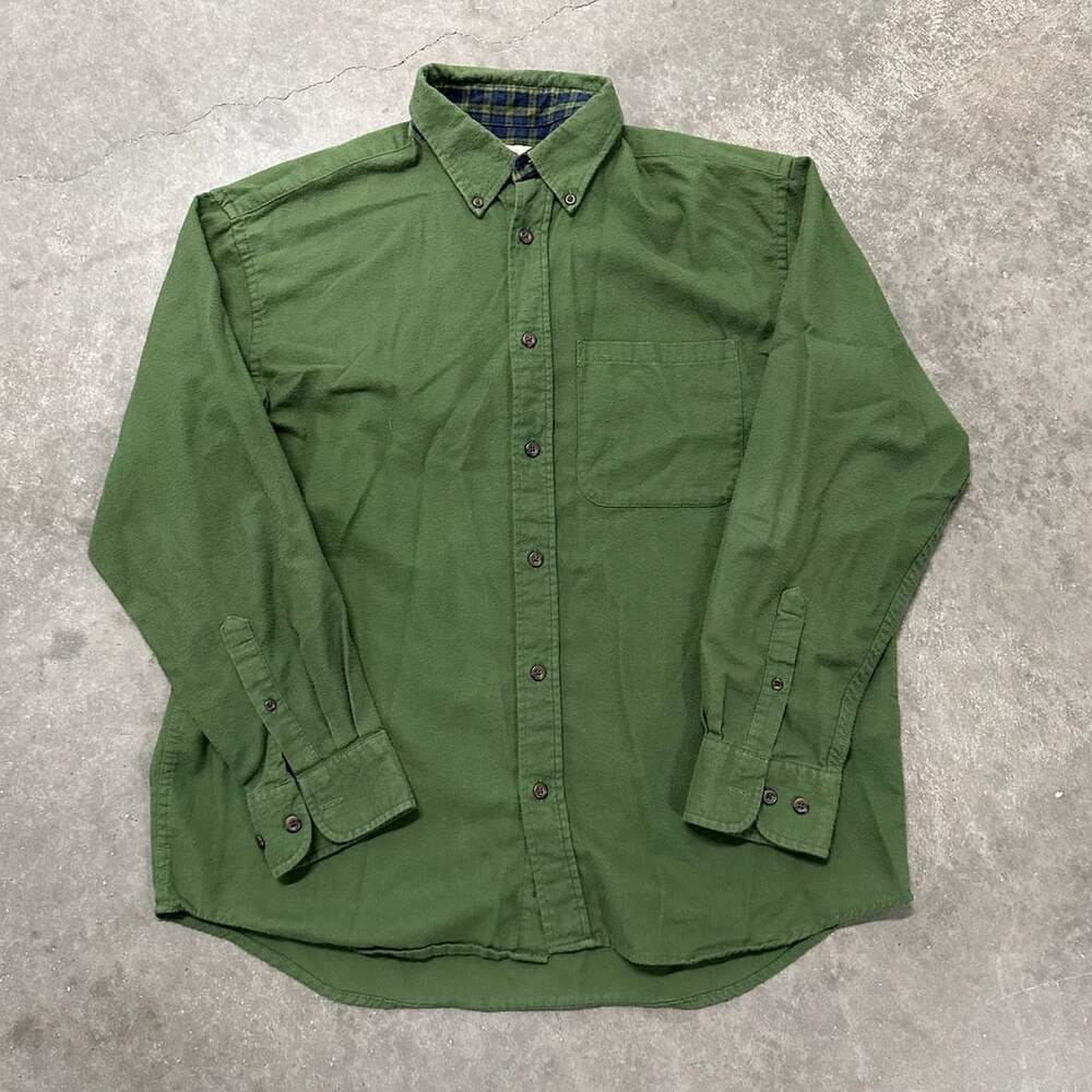Cabela’s Button Down Shirt L Long Sleeve Heavy Cotton Outdoor Hunting